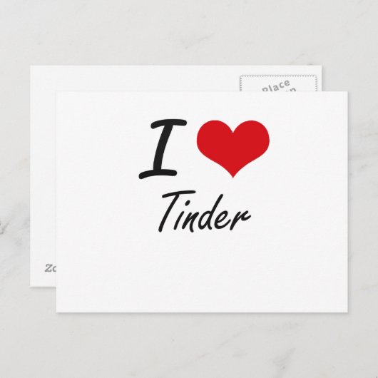 Carte Postale J'aime Tinder (Devant / Derrière)