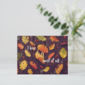 Carte Postale J'aime tomber surtout / automne (Debout devant)