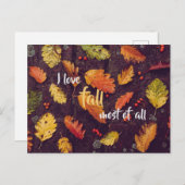 Carte Postale J'aime tomber surtout / automne (Devant / Derrière)