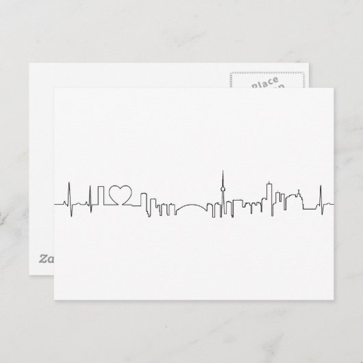 Carte Postale J'aime Toronto dans un style ecg extraordinaire (Devant / Derrière)