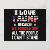 Carte Postale J'Aime Trump Parce Qu'Il Empêche Les Gens Que Je P (Devant)