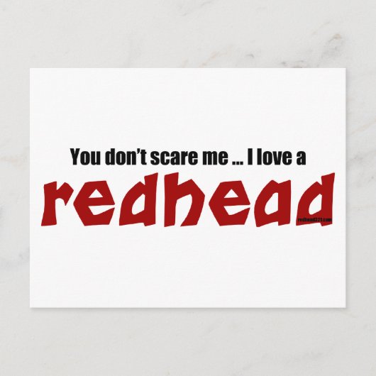 Carte Postale J'aime une rousse (Devant)