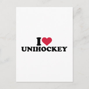 Carte Postale J'aime Unihockey