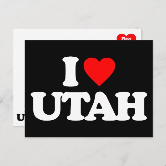 CARTE POSTALE J'AIME UTAH (Devant / Derrière)