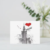 Carte Postale J'aime Varsovie (Debout devant)