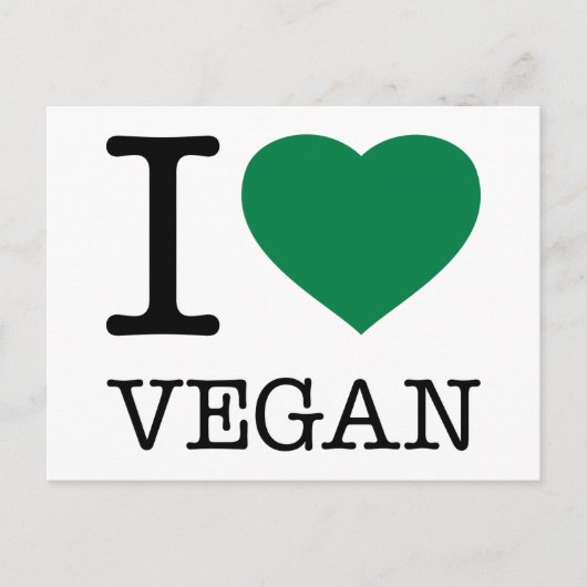 CARTE POSTALE J'AIME VEGAN (Devant)