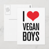 Carte Postale J'aime Vegan Boys (Devant / Derrière)