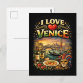 Carte Postale J'aime Venise (Devant / Derrière)