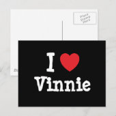 Carte Postale J'aime Vinnie coeur T-shirt (Devant / Derrière)