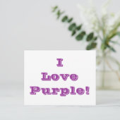 Carte postale J'aime violet (Debout devant)