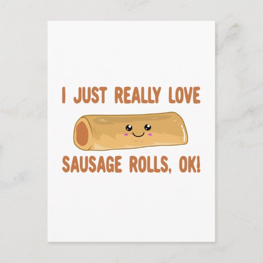 Carte Postale J'Aime Vraiment Saucisse Rolls OK ! (Devant)
