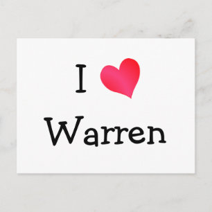 Carte Postale J'aime Warren