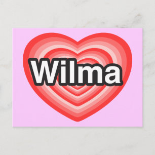 Carte Postale J'aime Wilma. Je t'aime Wilma. Cœur
