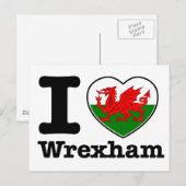 Carte Postale J'aime Wrexham (Devant / Derrière)