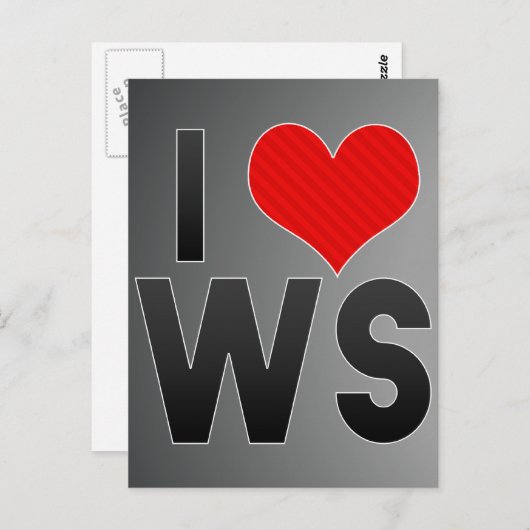 Carte Postale J'aime WS (Devant / Derrière)