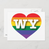 Carte Postale J'aime Wyoming Rainbow Heart (Devant / Derrière)