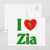 Carte Postale J'aime Zia (Devant / Derrière)