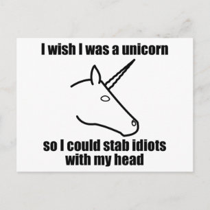 Carte Postale J'Aimerais Être Une Unicorne
