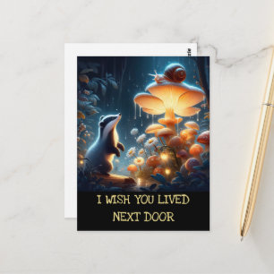 Carte Postale J'aimerais que vous viviez à côté du champignon Ba