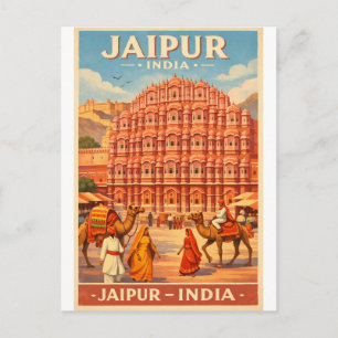 Carte Postale Jaipur, Inde, dans un classique rétro