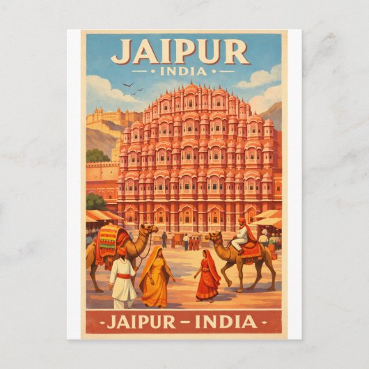 Carte Postale Jaipur, Inde, dans un classique rétro (Devant)