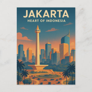 Carte Postale JAKARTA – Cœur de l'Indonésie'.