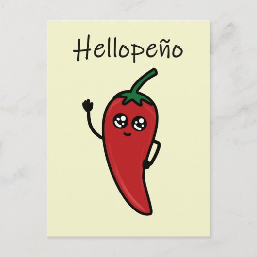 Carte Postale jalapeño/hellopeño - jeu de mots amusant pour le p (Devant)