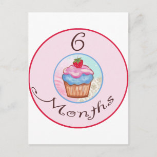 Carte Postale Jalon Cupcake de 6 mois