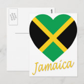 Carte Postale Jamaïcaine - Coeur du drapeau (Devant / Derrière)