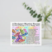 Carte postale Jamaïcaine Tropical Martini Recette (Debout devant)