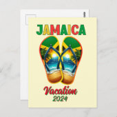 Carte Postale Jamaïque 2024 Vacances Tongs Plage Tropicale  (Devant / Derrière)