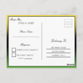 Carte Postale Jamaïque Green Gold Caraïbes mariage élégant RSVP (Dos)