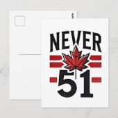 Carte Postale Jamais 51st Funny Canada n'est pas à vendre (Devant / Derrière)