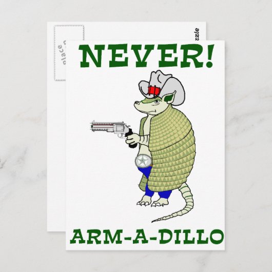 Carte Postale Jamais Arm-A-Dillo (Devant / Derrière)
