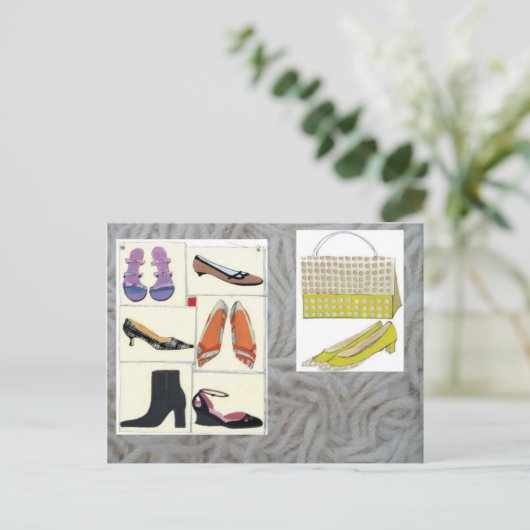 Carte Postale jamais assez de chaussures (Debout devant)