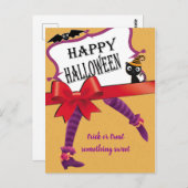 Carte Postale jambes de sorcière Halloween (Devant / Derrière)