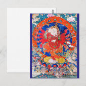 Carte Postale Jambhala rouge divinité bouddhiste (Devant / Derrière)