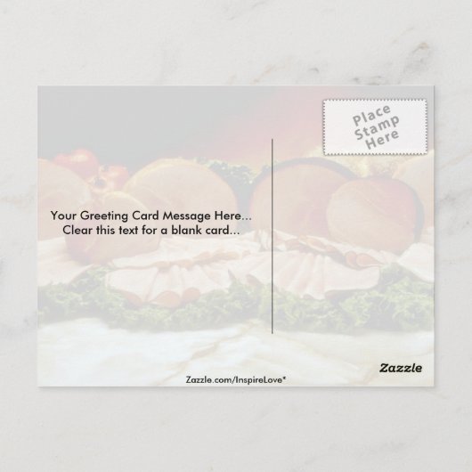 Carte Postale Jambon, du hanches d'un cochon ou d'un sanglier (Dos)