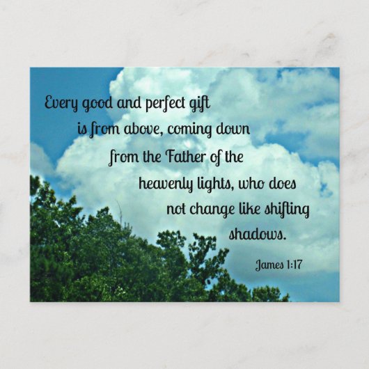 Carte Postale James 1:17 Chaque cadeau parfait et bon est de.... (Devant)