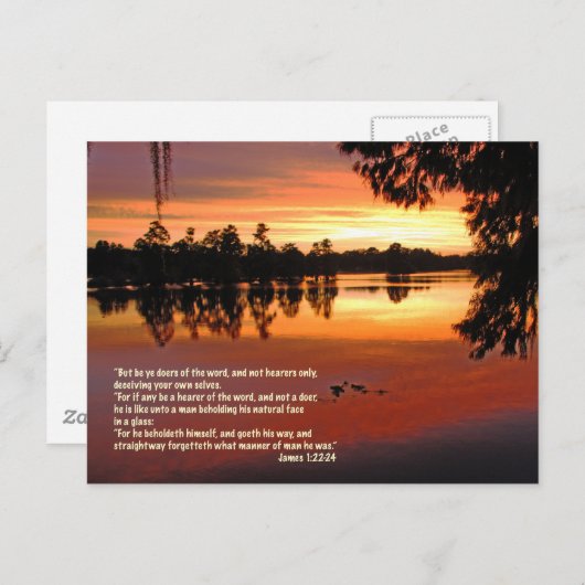 Carte Postale James 1:22-24 Écriture (Devant / Derrière)