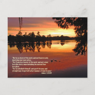 Carte Postale James 1:22-24 Écriture