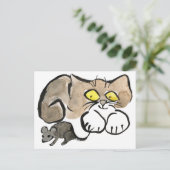 Carte Postale James a une souris par elle est queue (Debout devant)