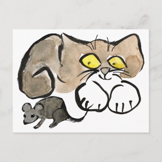 Carte Postale James a une souris par elle est queue (Devant)