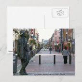 Carte Postale James Joyce Irlandais auteur sculpture, Dublin Irl (Devant / Derrière)