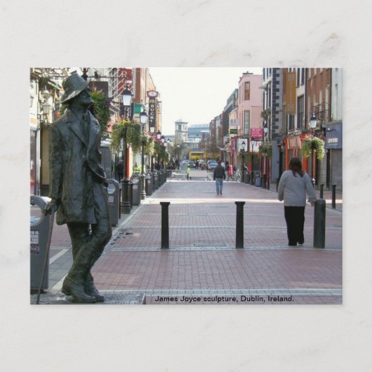 Carte Postale James Joyce Irlandais auteur sculpture, Dublin Irl (Devant)
