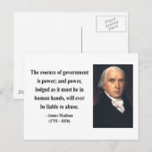 Carte Postale James Madison Citation 5b (Devant / Derrière)
