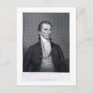 Carte Postale James Monroe, gravé par Asher Brown Durand (1796)