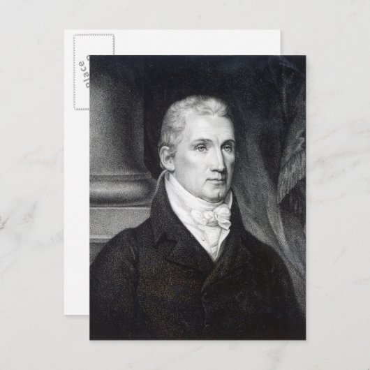 Carte Postale James Monroe, gravé par Thomas Gimbrede (Devant / Derrière)