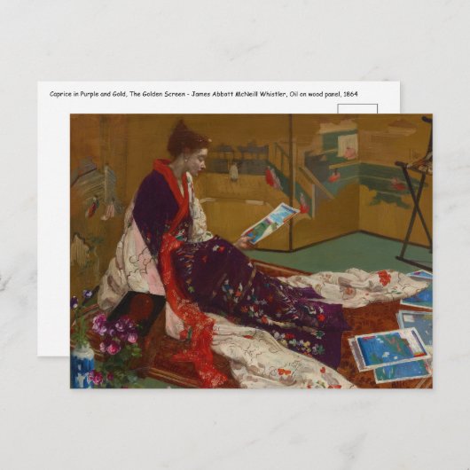 Carte Postale James Whistler - Caprice en violet et or (Devant / Derrière)