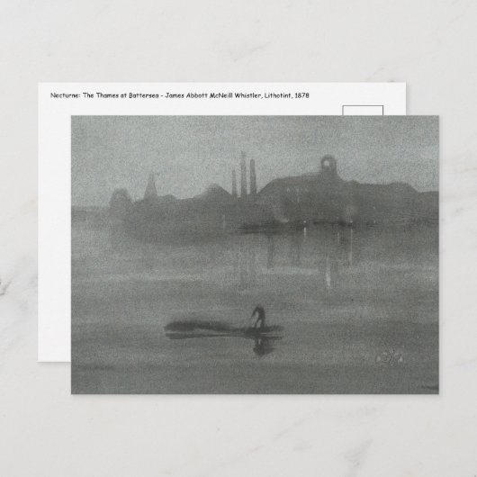 Carte Postale James Whistler - Nocturne : La Tamise à Battersea (Devant / Derrière)